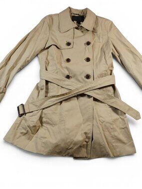 J Crew Collection Icon Coat Womens 10P Beige Trench Belted Lined Mid Length